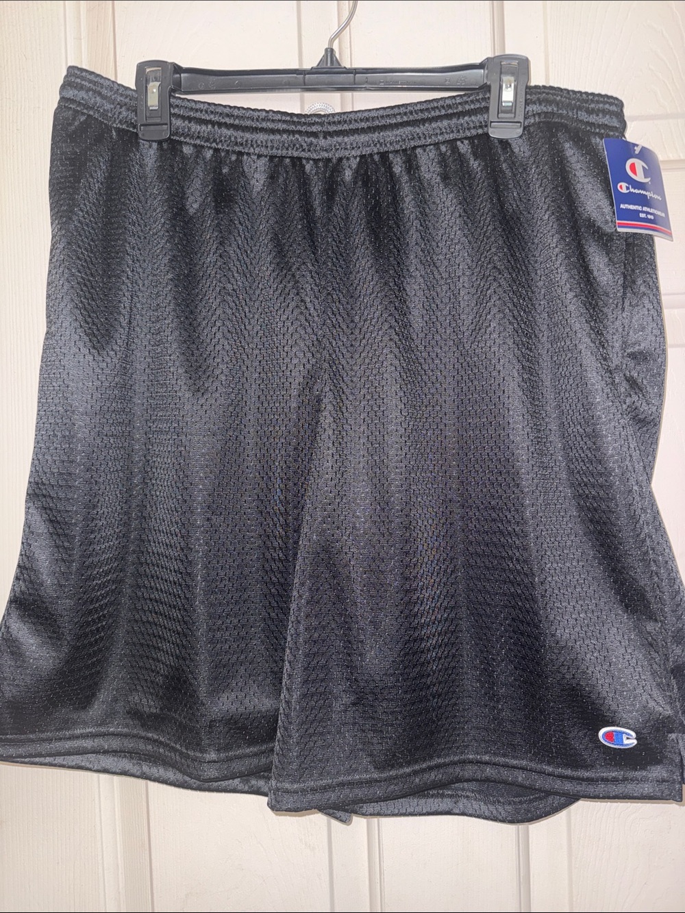 Champion Men's XL NWT Black Mesh Athletic Shorts w pockets & drawstring